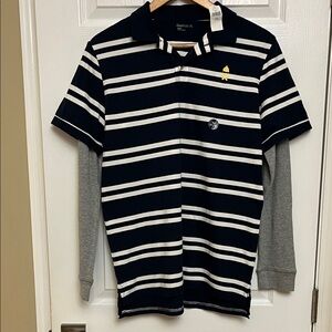 GAP Kids Navy and White Striped Polo